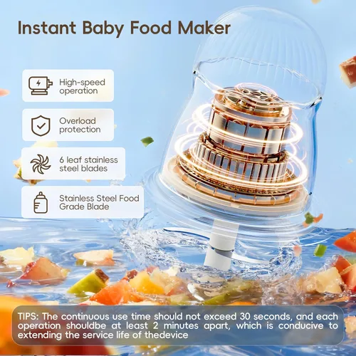 Vista 4 de Fabricante de Alimentos para Bebés, Juego Pequeño de Procesador de Alimentos para Bebés, Fruta, Verdura, Carne, Fabricante de Alimentos para Bebés