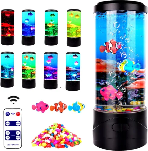 Vista 6 de Toycol Lámpara de Medusas Burbuja, Lámpara Nocturna LED de 8 Cambios de Color, Lámparas de Tanque de Acuario de Estado de Ánimo para Adultos Niños