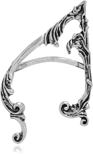 Vista 3 de Caiyao 2 pendientes góticos para orejas de duendes de cartílago, trepador, retro, plateados, negros, punk, hip hop, regalo para mujer, Metal, Sin