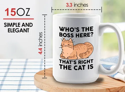 Vista 29 de Taza de café para amantes de los gatos, 11 onzas, color negro, piel de gato Is How I Accessorize, divertido dueño de gatos, gatito, mascota, gato