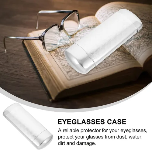 Vista 5 de KESYOO Estuche de aluminio para gafas de gafas, caja rígida de metal, caja dorada