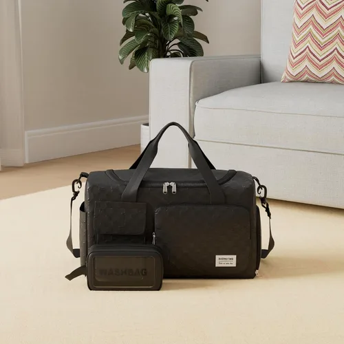 Vista 275 de Pequeña bolsa de gimnasio para mujer, bolsa de viaje con compartimento para zapatos
