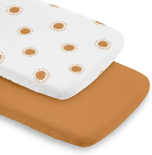 Vista 14 de Sweet Jojo Designs Mini sábana bajera para cuna para bebé (blanco y amarillo bohemio) para niñas o niños, guardería de recién nacidos/bebés, patios