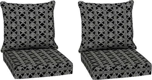 Vista 13 de Arden Selections Juego de asiento profundo para exteriores, 24 x 24, a prueba de lluvia, resistente a la decoloración, asiento profundo y cojín