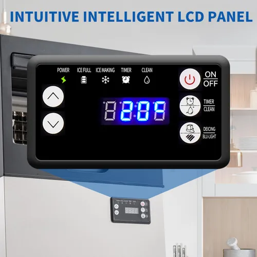 Vista 8 de Máquina comercial para hacer hielo de 100 libras/día, máquina de hielo de acero inoxidable debajo del mostrador, lista para hielo en 5-15 minutos