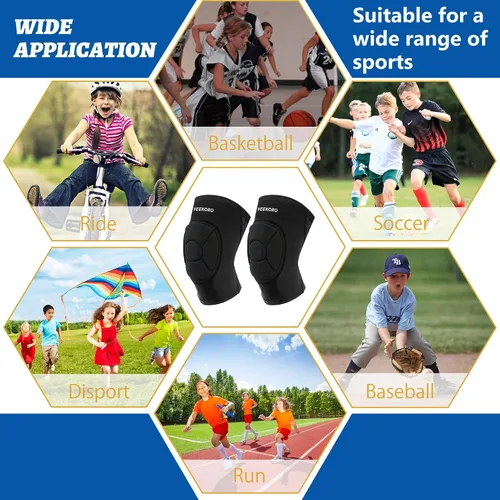 Vista 7 de Kids Knee Pads + Elbow Pads, Compression Support Sleeve with Thickened Pad, Breathable & Lightweight Protective Gear for Basketball Wrestling