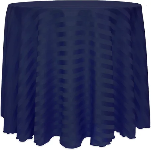 Vista 26 de ULTIMATE TEXTILE Mantel redondo de rayas satinadas de 84 pulgadas color marfil crema