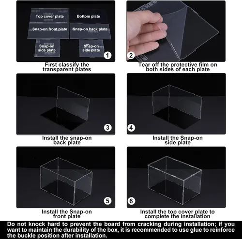 Vista 6 de MECCANIXITY Caja de exhibición acrílica Caja de almacenamiento de plástico Caja cúbica transparente pequeña Montaje a prueba de polvo Vitrina