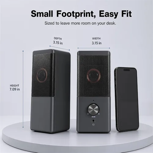 Vista 6 de ROSON - Altavoces para computadora, alimentación por USB, estéreo AUX