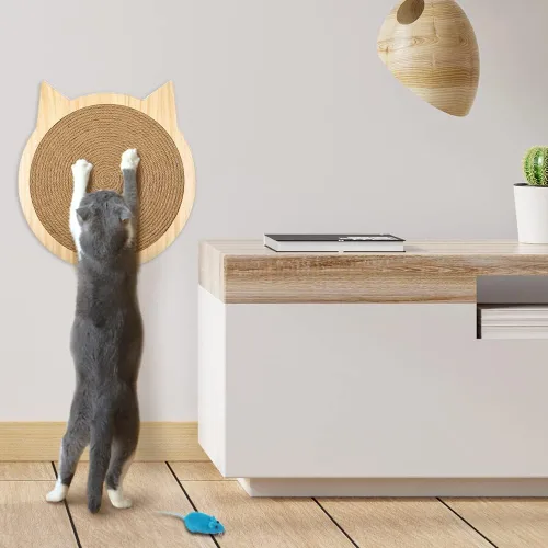 Vista 2 de Almohadilla rascador para gatos, almohadilla rascador natural para gatos, almohadilla de sisal de alta calidad para gatos con fuertes ventosas