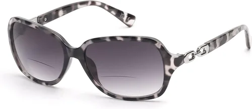 Vista 10 de JM Gafas de Lectura Bifocales Clásicas Rectangulares Elegantes Gafas de Sol Lectoras para Mujeres Todo Negro +1.25