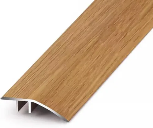 Vista 2 de HCZION Rampa de umbral de metal para interiores, tira de transición antideslizante para suelo, moldura de borde, reductor de puerta para suelos