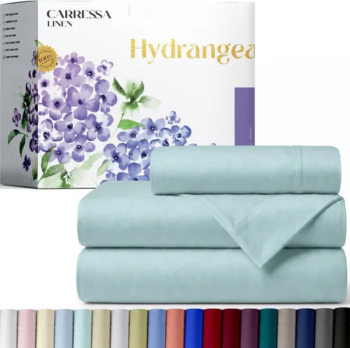 Vista 90 de Carressa Linen - Juego de sábanas 100% algodón de 600 hilos