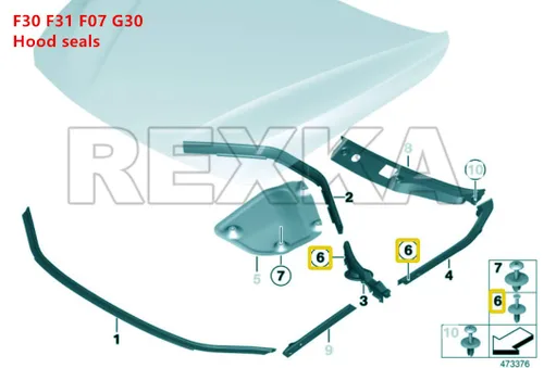 Vista 9 de Rexka 20 piezas Remache de clip de retención para parachoques compatible con BMW 51-11-8-174-185 51118174185