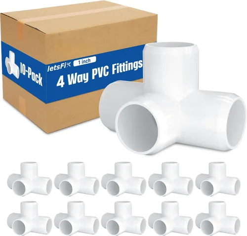 Vista 29 de Accesorios de PVC de 1 pulgada (paquete de 10) de 3 vías (paquete de 10) para muebles, conector de codo de 1 pulgada, resistente para muebles