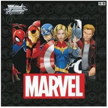 Vista 2 de Card Game Weiss Schwarz Caja de refuerzo japonesa 16 paquetes – 9 tarjetas por paquete Marvel