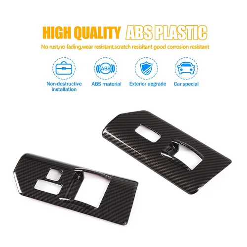 Vista 4 de Marco decorativo para ventana de automóvil con botón de elevación para Toyot@ FJ Cruiser 2007-2021, accesorios de interruptor de elevación