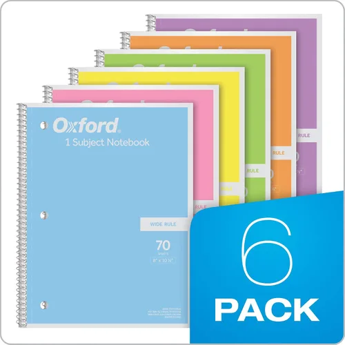 Vista 6 de Cuadernos en espiral Oxford, cuadernos en espiral de gran capacidad con reglas anchas para la escuela, 1 cuaderno escolar por materia, 70 hojas