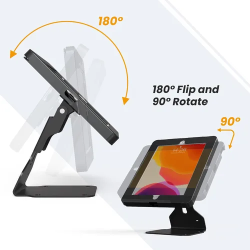 Vista 4 de Soporte para tablet compatible con iPad de 10.2 pulgadas, generación 7, 8, 9ª, de metal pesado, giratorio, giratorio, para escritorio