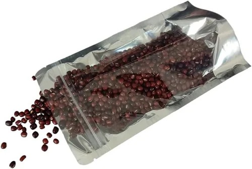 Vista 6 de Bolsas resellables de Mylar para almacenamiento de alimentos con parte delantera transparente, bolsas gruesas reutilizables con cierre