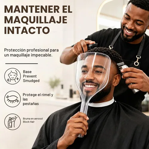 Vista 6 de Barber Face Shield for Hairspray, Thick Clear Plastic Face Cover for Spray