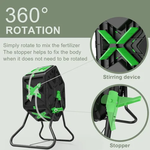 Vista 4 de SQUEEZE master Vaso de compostaje ligero de una sola cámara para compost de 18.5 galones/70L