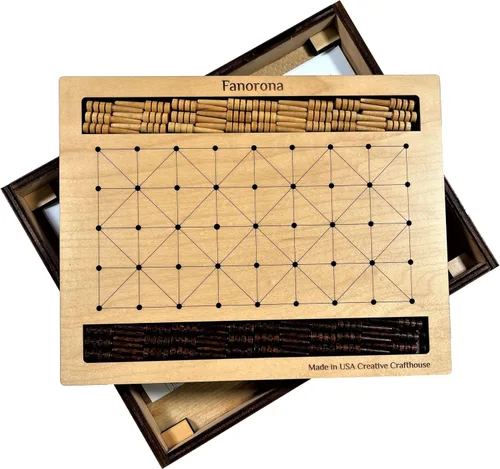 Vista 3 de Fanorona Game – juego de estrategia para 2 personas Capture by approaching or withdrawing, a centuries-old Madagascar contest of tactics, includes