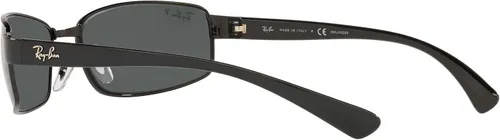 Vista 5 de Ray-Ban Lentes de sol rectangulares polarizados metálicos RB3364