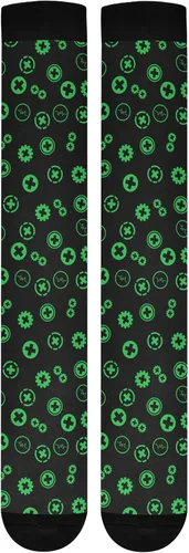 Vista 7 de Calcetines de compresión para hombres y mujeres, calcetines altos hasta la rodilla, apoyo para deportes, correr, senderismo, fitness, seguro de salud