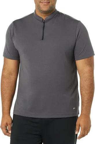 Vista 4 de Tienda Essentials Camisa Performance Soft Tech de manga corta con cremallera corta para hombre