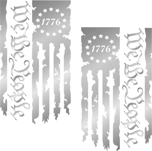 Vista 12 de We The People Betsy Ross Flag 1776 - Calcomanía de vinilo para puerta trasera de camión, 2 unidades, calcomanías de preámbulo de la Constitución