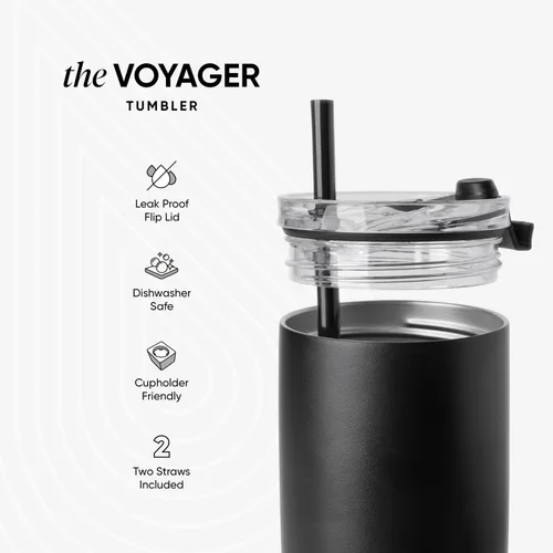 Vista 3 de Simple Modern Taza de café de viaje Tumbler con tapa abatible Reutilizable, aislada, de acero inoxidable, taza de café helado Cold Brew, termo