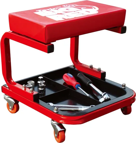 Vista 5 de DNA Motoring Enredadera automotriz de plástico ABS resistente y Torin TR6300 acolchado mecánico Rolling Shop Seat