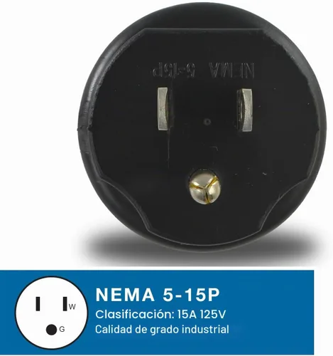 Vista 3 de Conntek Adaptador de enchufe de bloqueo NEMA 5-15P a NEMA L5-30R de 15 amperios a 30 amperios Negro