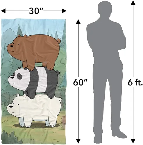 Vista 6 de LOGOVISION We Bare Bears Bear Stack - Toalla de playa con licencia oficial de 30 x 60 pulgadas Pila de osos