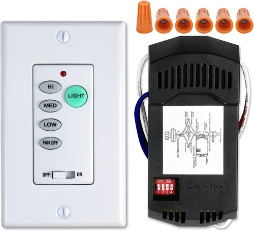 Vista 9 de Control de ventilador de techo universal UC9050T de 3 velocidades con control de pared montado, regulación de gama completa CHQ9051T