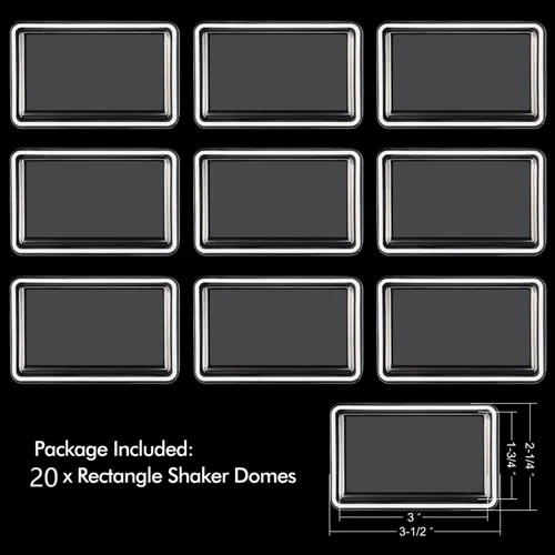 Vista 2 de BAOFALI 20 unidades rectangulares dimensionales de 3 pulgadas x 1-3/4 pulgadas de diámetro para hacer tarjetas, cubiertas de plástico transparente