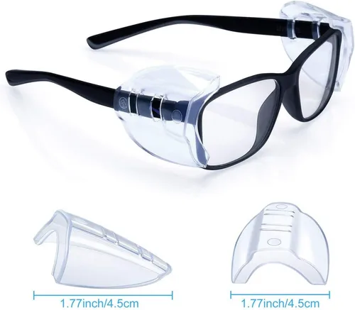 Vista 3 de 30 pares de protectores laterales de seguridad grandes, protectores laterales deslizantes, se adaptan a marcos de anteojos pequeños a medianos