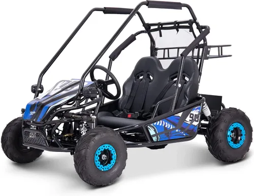 Vista 5 de MotoTec Mud XL 60v 2000w Electric Go Kart Full Suspension Blue Azul