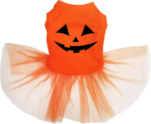 Vista 3 de Petitebella Vestido para perro cachorro con cara de calabaza (negro/naranja morado, talla XS)