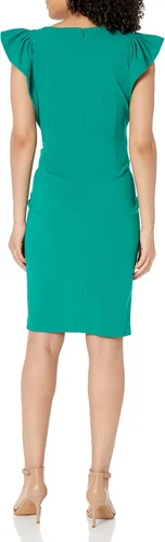 Vista 5 de Calvin Klein Vestido tubo hasta la rodilla con mangas aleteadas para mujer