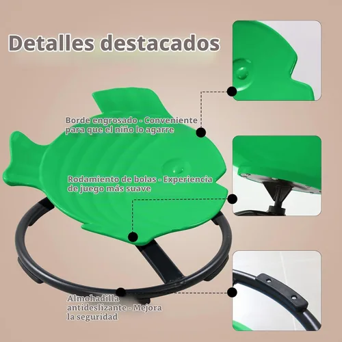 Vista 4 de Sensory Spinning Chair for Autistic Kids, Autism Sensory Products Verde oscuro