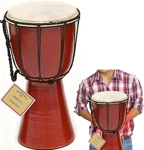 Vista 12 de Tambores Djembe Drum Djembe es un tambor de copa cubierto de piel de cabra con cuerda, tocado por manos estilo África occidental (4x8) Diseñado