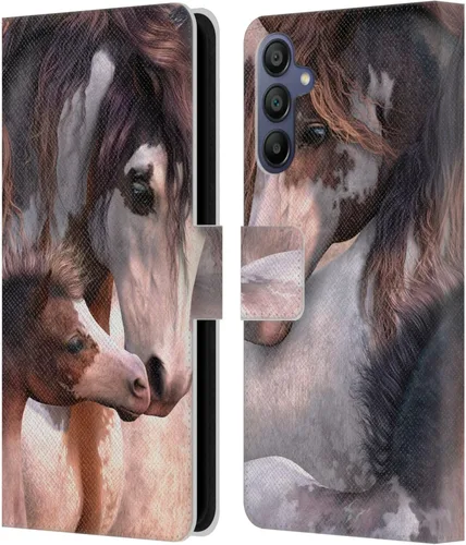 Vista 208 de Head Case Designs Officially Licensed Laurie Prindle A Morgan Christmas Western Stallion Leather Wallet Case Compatible with Samsung Galaxy A07 4G