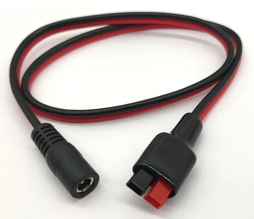 Vista 3 de Cable de extensión de enchufe de alimentación de 14 AWG CC de 0.217 in x 0.083 in para batería de reserva del generador y panel solar plegable