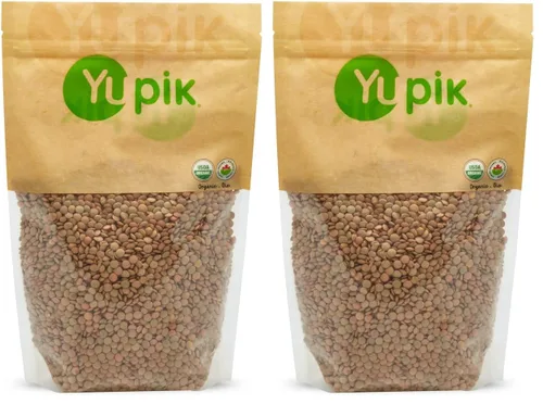 Vista 11 de Yupik Lentejas Verdes Orgánicas, 2.2 lb (35.2 oz), Sin OGM, Veganas, Sin Gluten, Kosher, Crudas, Fuente de Fibra, Hierro y Proteínas, Fibra