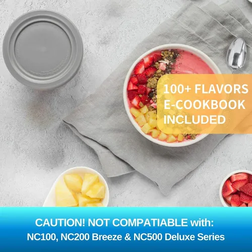 Vista 7 de para contenedores de crema Ninja, compatibles con máquinas de helado de crema de la serie NC299AMZ y NC300s, 16 onzas de crema y tapas de 4