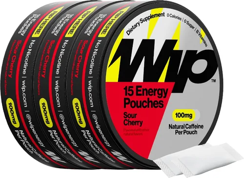 Vista 15 de Wip Energy Pouches, Mezcla sin azúcar con 100 MG de cafeína natural, vitaminas B, minerales y L Teanina para apoyo energético, preentrenamiento