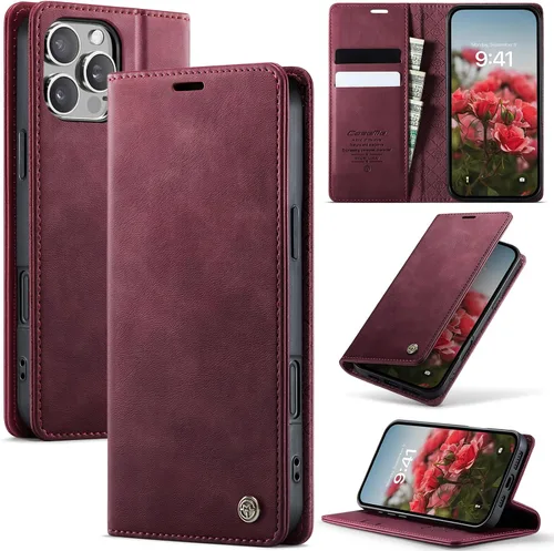 Vista 45 de Funda tipo cartera para Samsung Galaxy Z Fold 7 de piel con tarjetero y función atril, cierre magnético, bloqueo RFID, TPU a prueba de golpes, Negro