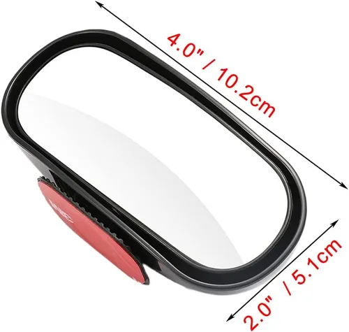 Vista 2 de Espejos de Punto Ciego ajustables Espejo Retrovisor Espejos de Coche para Bebé, Adhesivo Fuerte Vidrio HD Convexo, se adhiere en espejo lateral